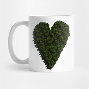Green Rose Heart Mug